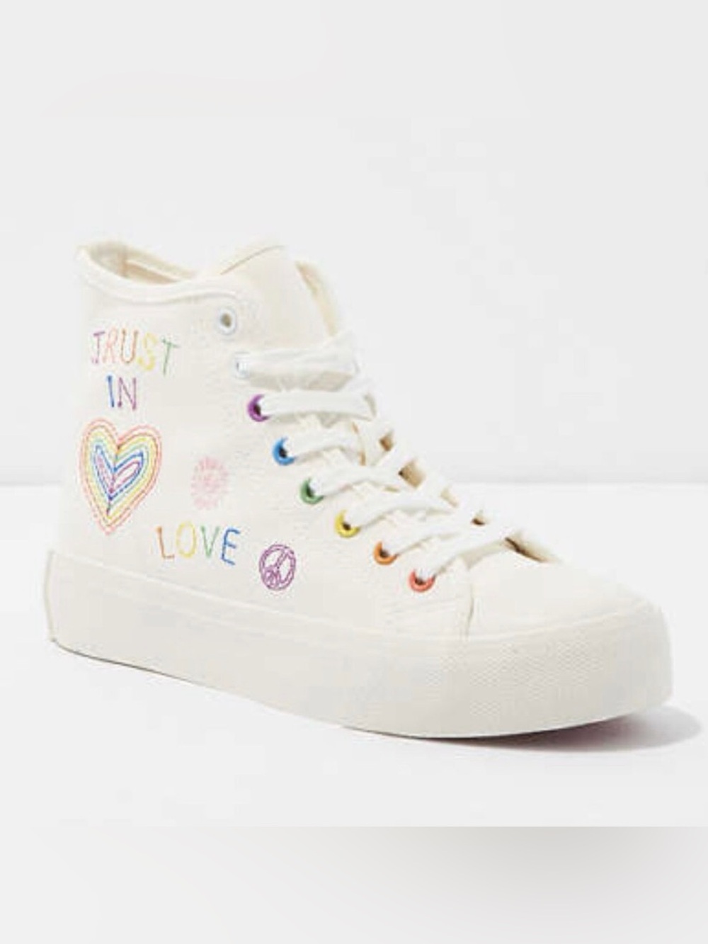 American Eagle Pride LGBTQ High Top Converse Sneakers